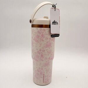 Hydrapeak Nomad 32 oz Tumbler Artisan Collection‎ Floral Pink Toile Ivory Lid